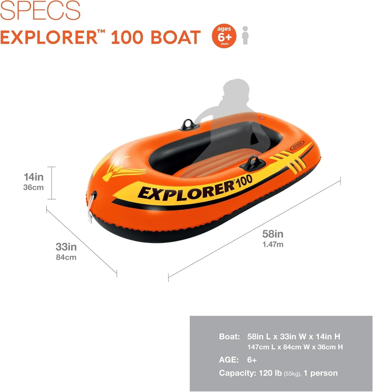 Explorer Inflatable Boat Series: Dual Air Chambers – Welded Oar Locks – Grab Handles – Bow Rope – Sporty Design
