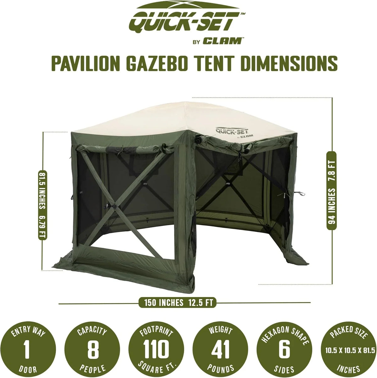 Screen Tent, Outdoor Camping Gazebo Canopy, Escape, 11.5', Brown