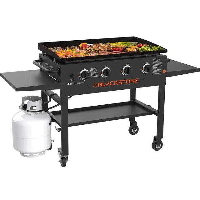 4-Burner 36" Griddle Cooking Station with Side Shelves