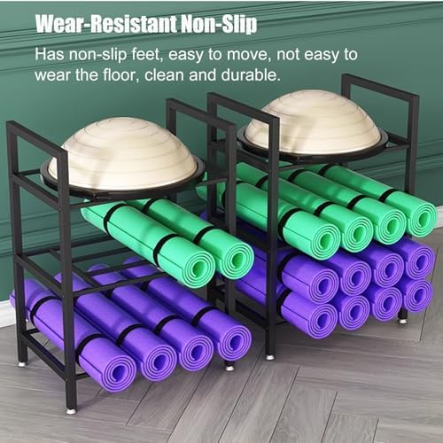 Snowboard Storage Rack,Yoga Mat Holder,Yoga Mat Rack Free Standing, Vertical Foam Roller Holder for Yoga Half Ball/Pilates Mat, Exercise Yoga Mat Storage Organizer Stand for Personal Home Gy