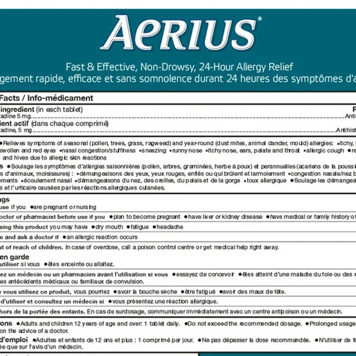 Aerius Allergy Relief, 130 Tablets