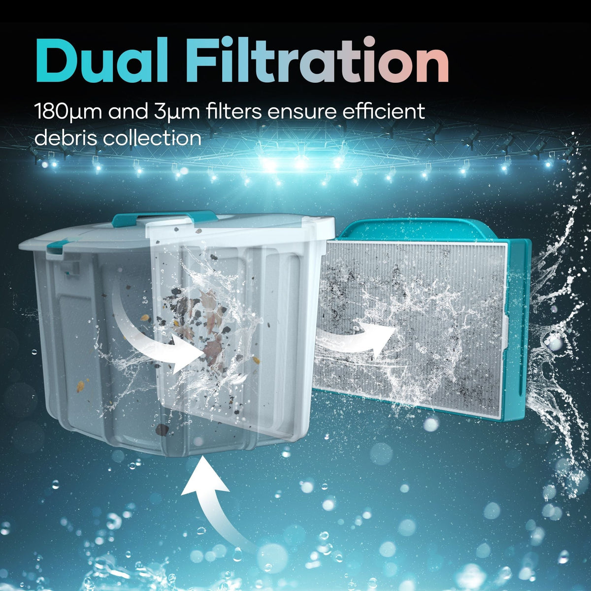 Scuba L1 Cordless Robotic Pool Cleaner, Tri-Motor, Advanced Filtration & Quick Drain, Ideal for Above-Ground Pools up to 1,100-sq.ft.