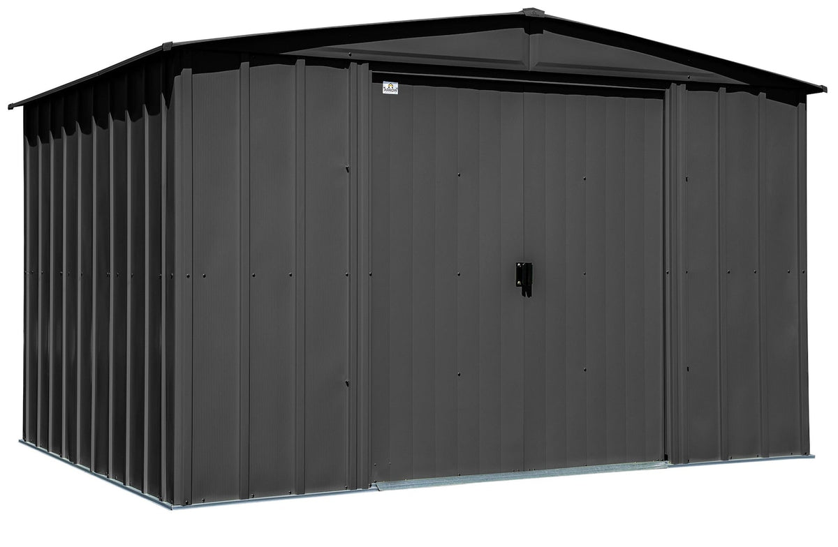 Arrow Classic Galvanized Steel Storage Shed, Charcoal, 10-ft x 8-ft