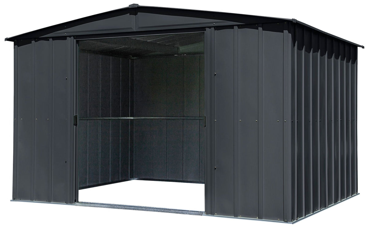 Arrow Classic Galvanized Steel Storage Shed, Charcoal, 10-ft x 8-ft