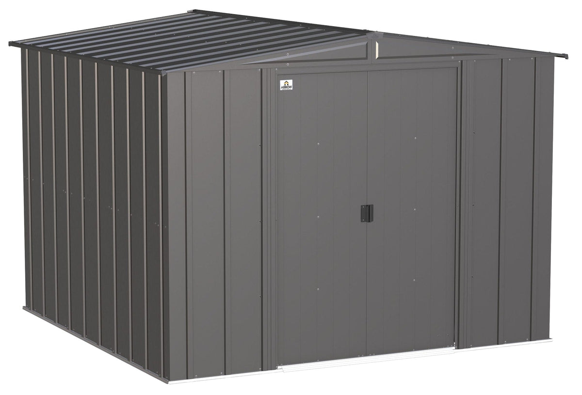 Arrow Classic Galvanized Steel Storage Shed, Charcoal, 8-ft x 8-ft
