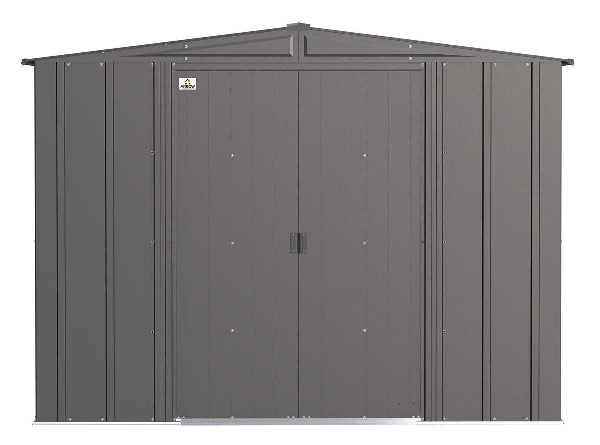 Arrow Classic Galvanized Steel Storage Shed, Charcoal, 8-ft x 8-ft