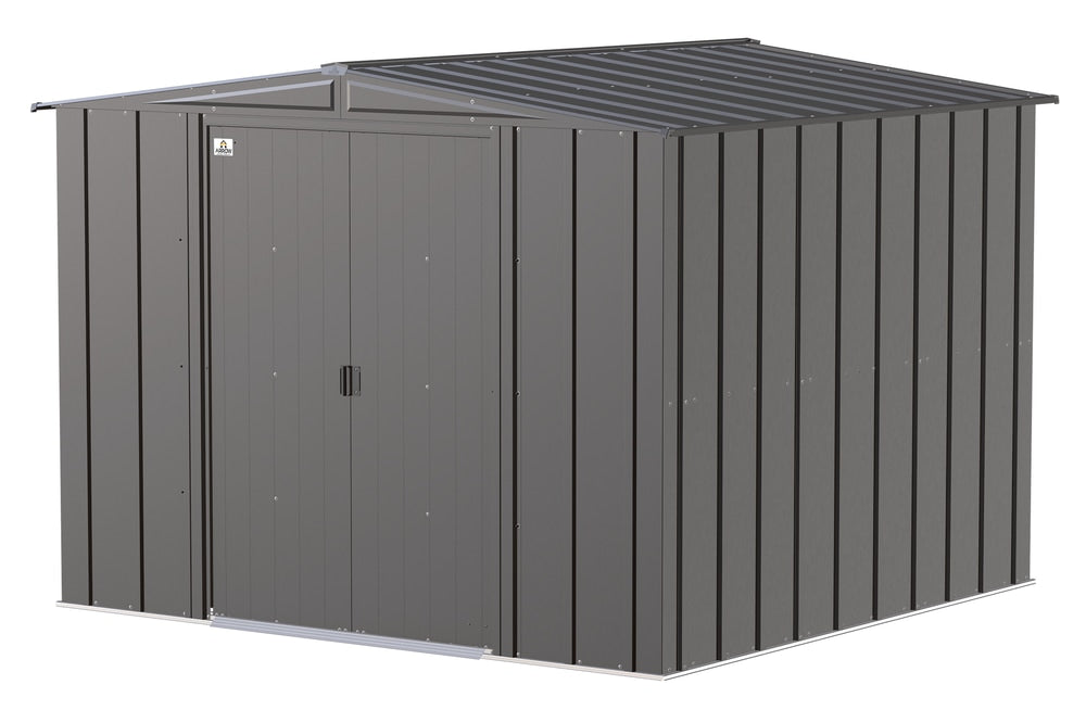 Arrow Classic Galvanized Steel Storage Shed, Charcoal, 8-ft x 8-ft