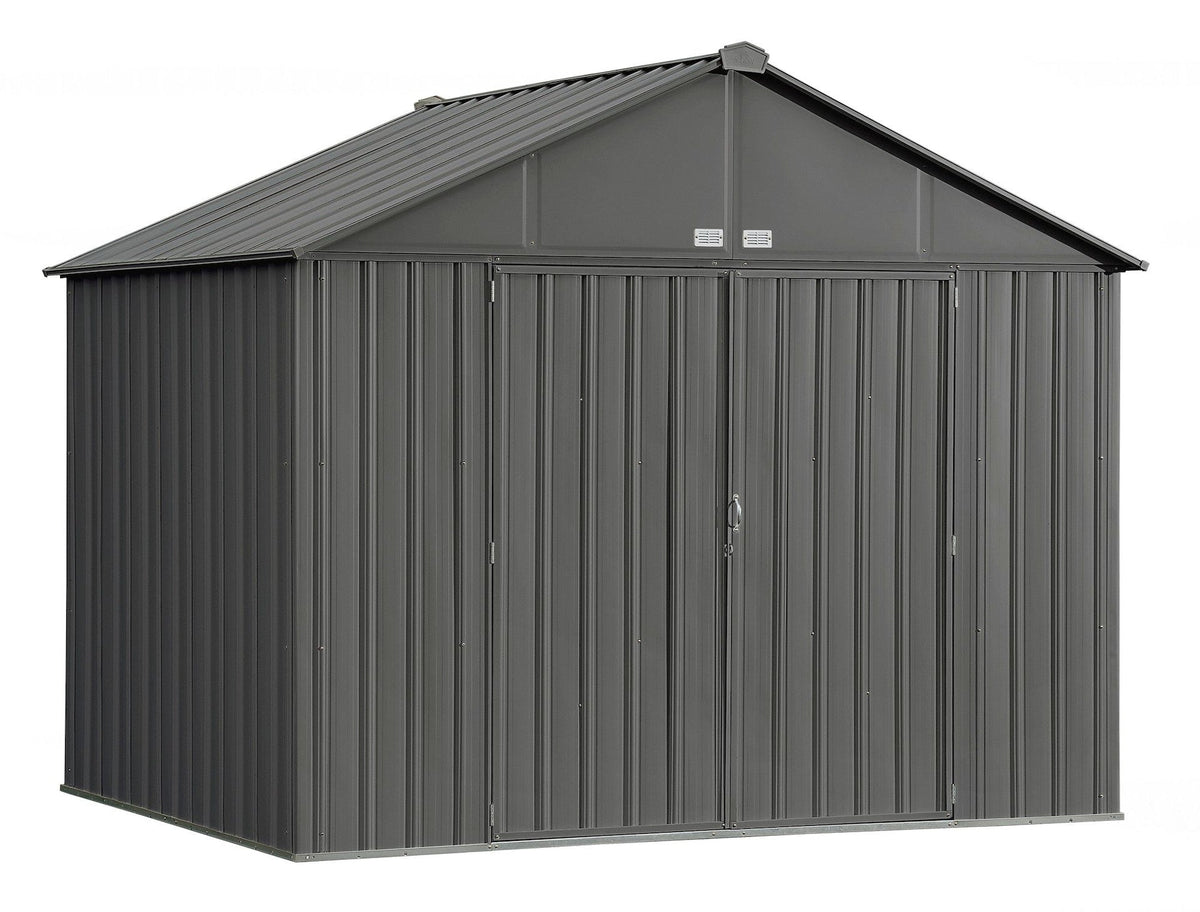 Arrow EZEE Galvanized Steel Storage Shed, Charcoal, 10-ft x 8-ft