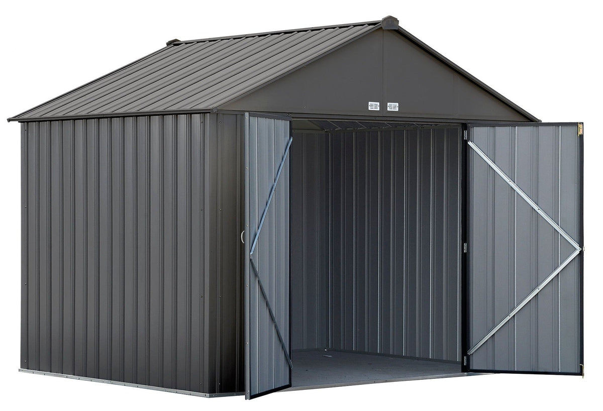 Arrow EZEE Galvanized Steel Storage Shed, Charcoal, 10-ft x 8-ft