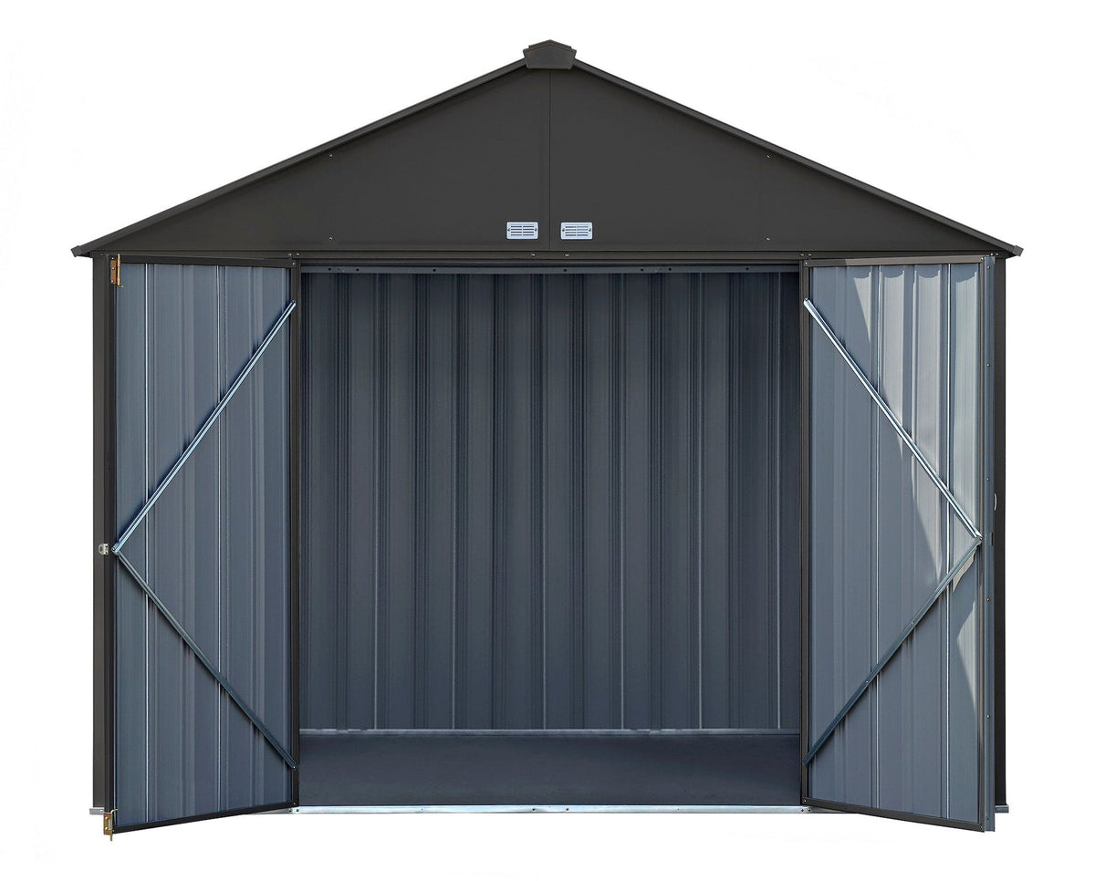 Arrow EZEE Galvanized Steel Storage Shed, Charcoal, 10-ft x 8-ft