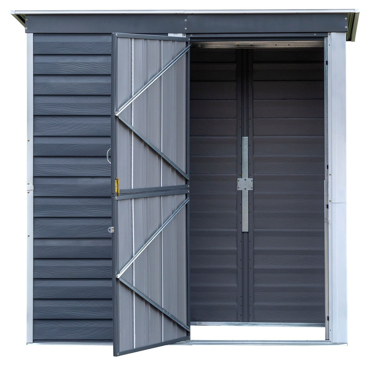 Arrow Shed-in-a-Box Steel Storage Shed, Charcoal/Cream, 6-ft x 4-ft