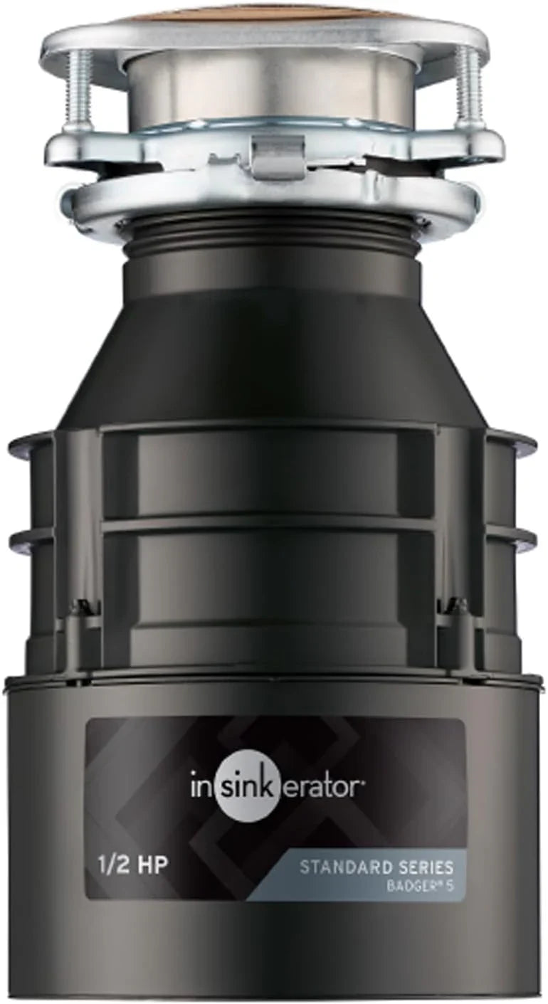 Badger 5 Garbage Disposal, 1/2 HP Continuous Feed, Durable Steel, Easy Install