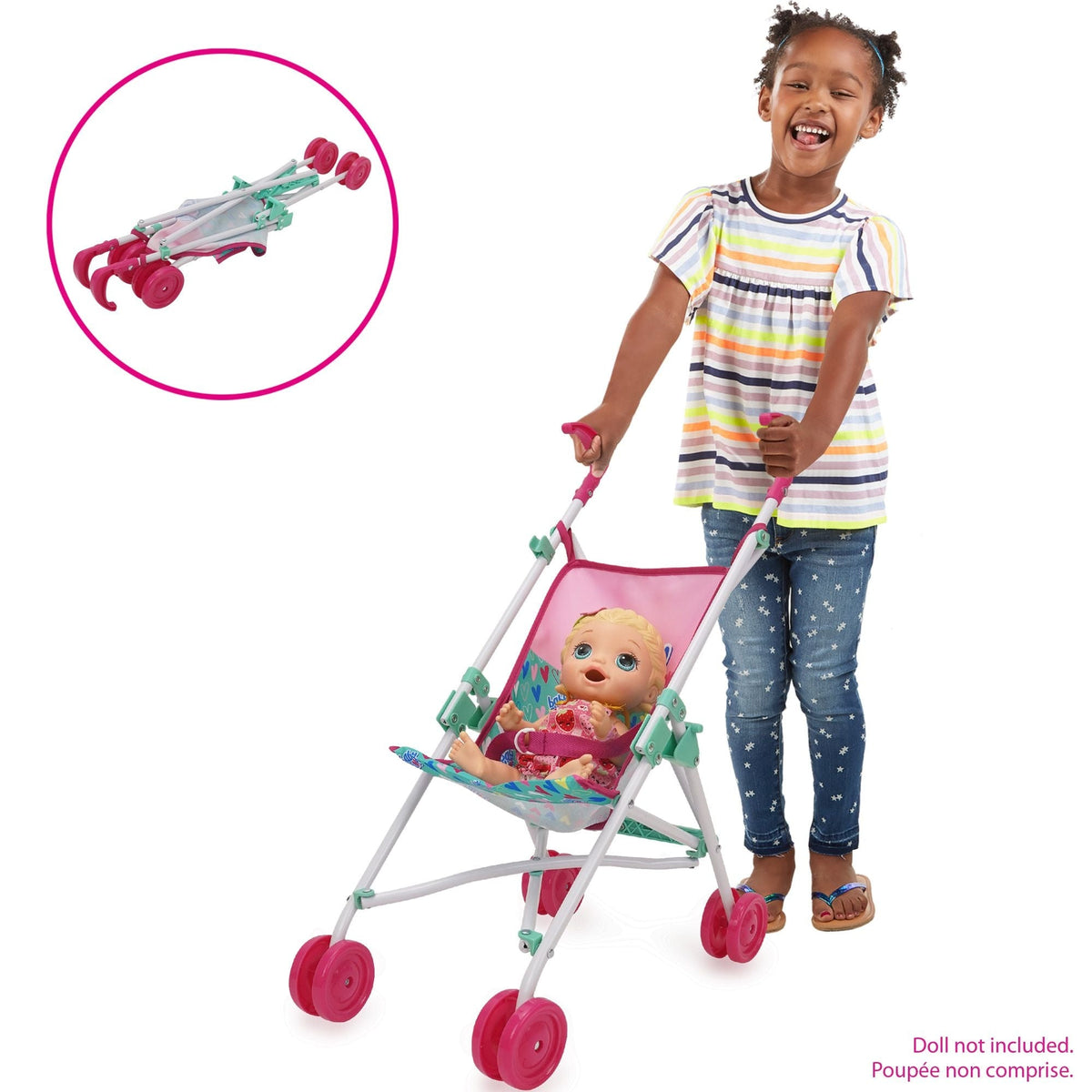 3-in-1 Kids' Doll Playset with 15 Accessories