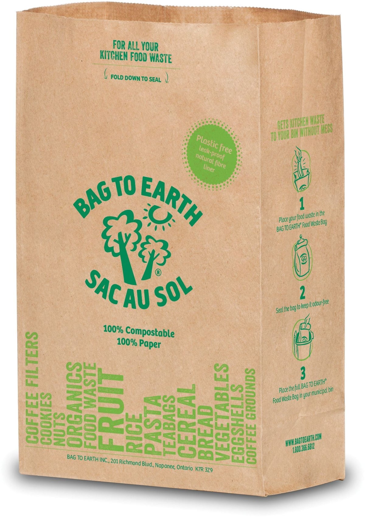 Small Organic Compostable and Biodegradable Food Waste Bags, 10-pk, 5.5-L
