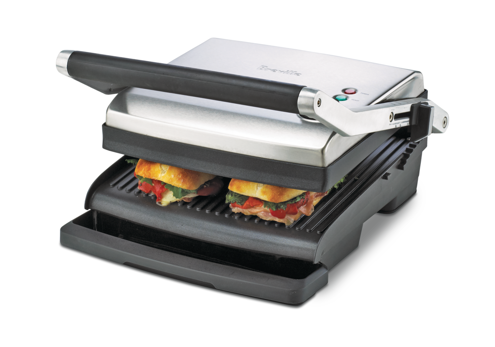 Panini Non-Stick Indoor Grill & Sandwich Press, Brushed Stainless Steel