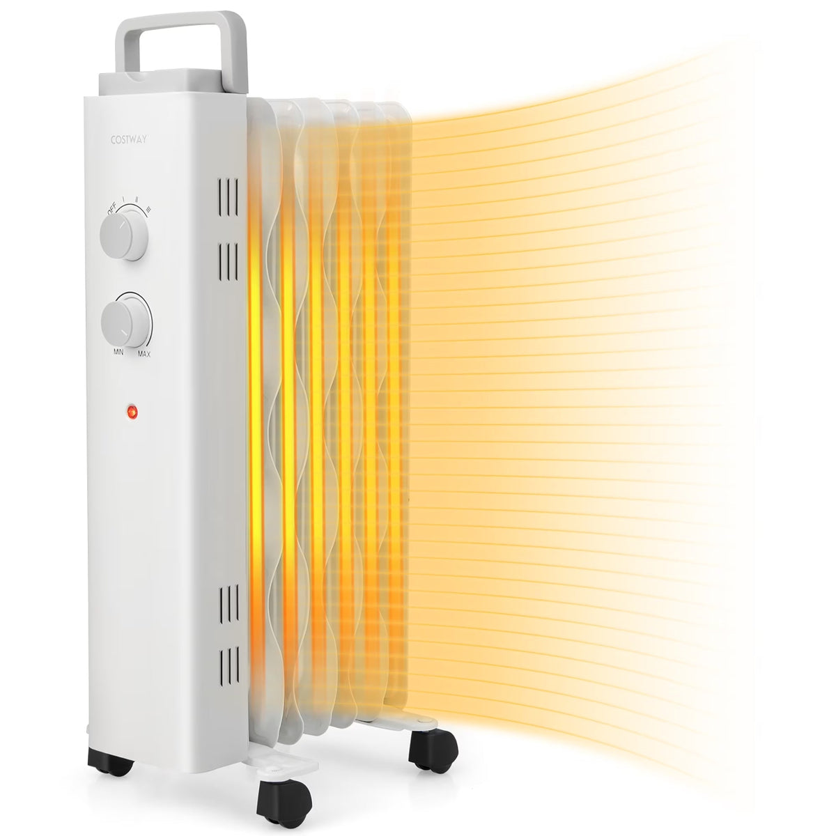 1500W Oil Filled Space Heater Electric Oil Radiant Heater w/ Safety Protection