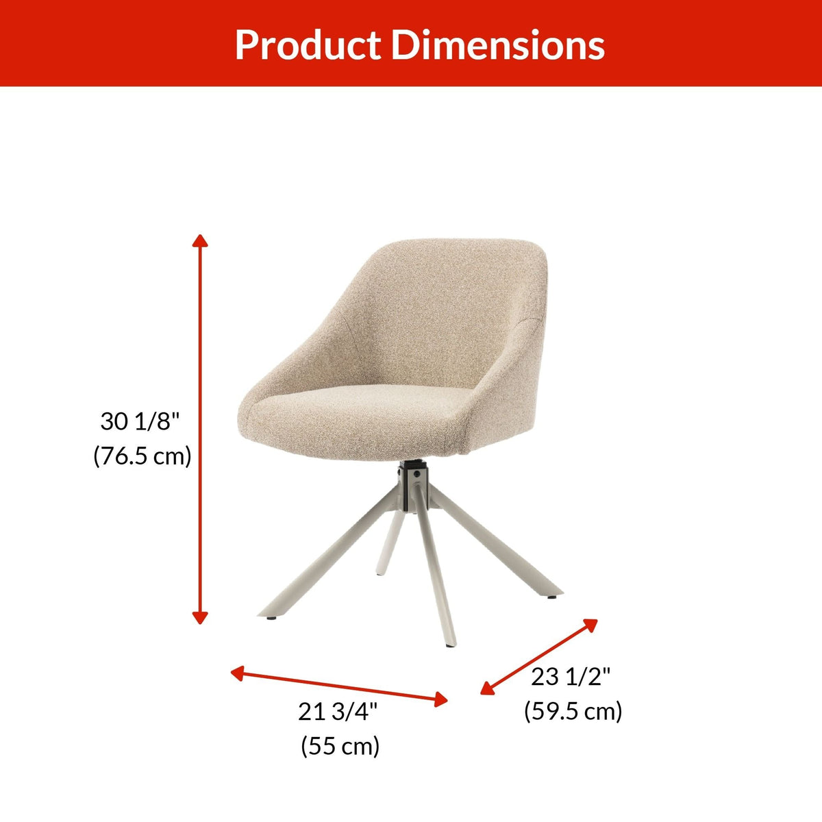 CANVAS Chester Swivel Office Chair, Greige