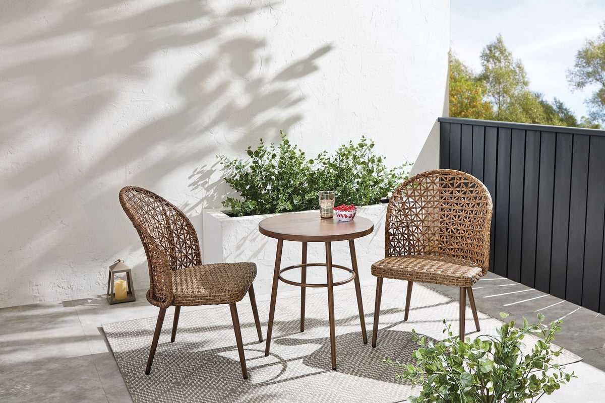 CANVAS Grayling Wicker Outdoor Patio Chat Set with Padded Cushions, Brown, 3-pc