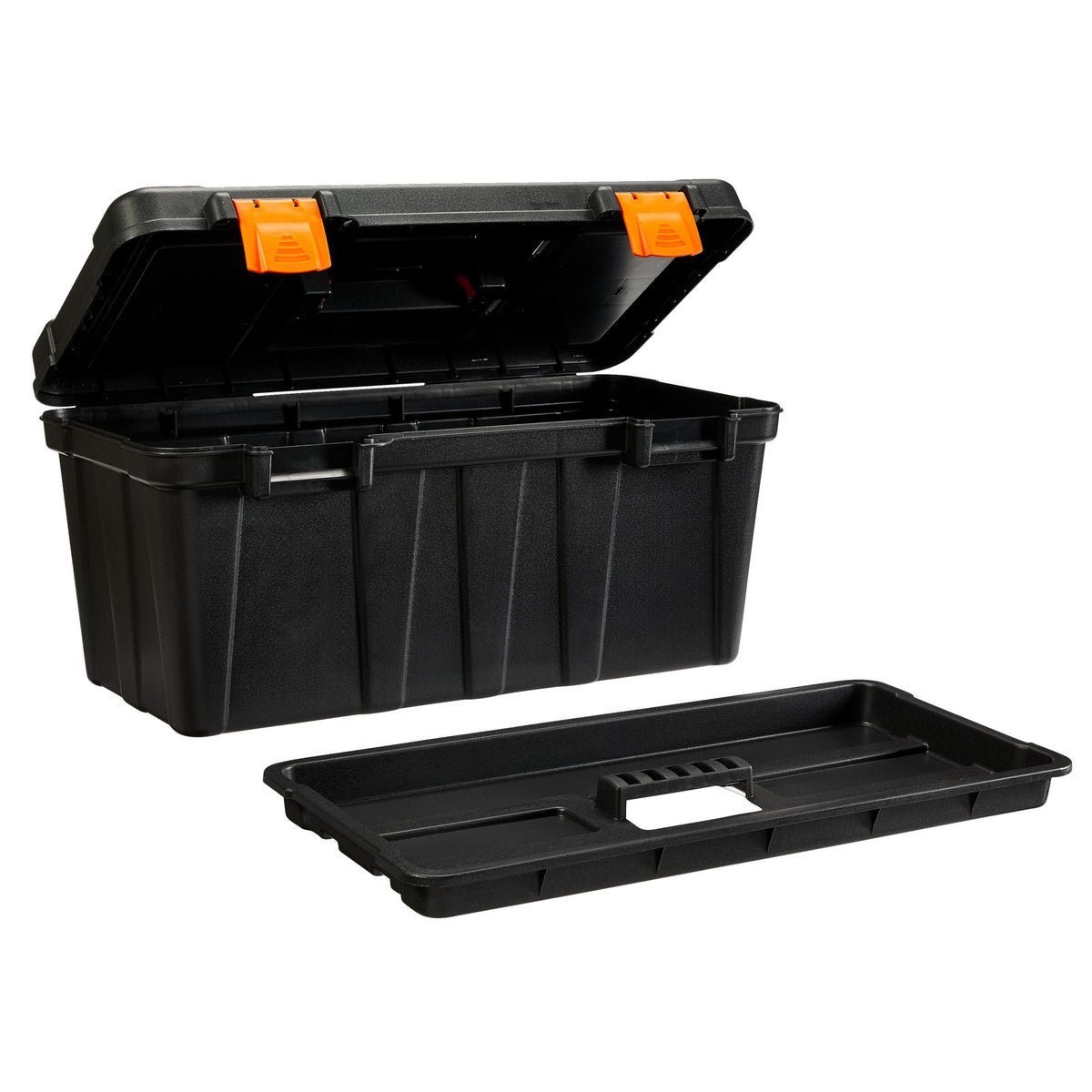 Certified Portable Plastic Tool Box with Removable Tray, 20-in