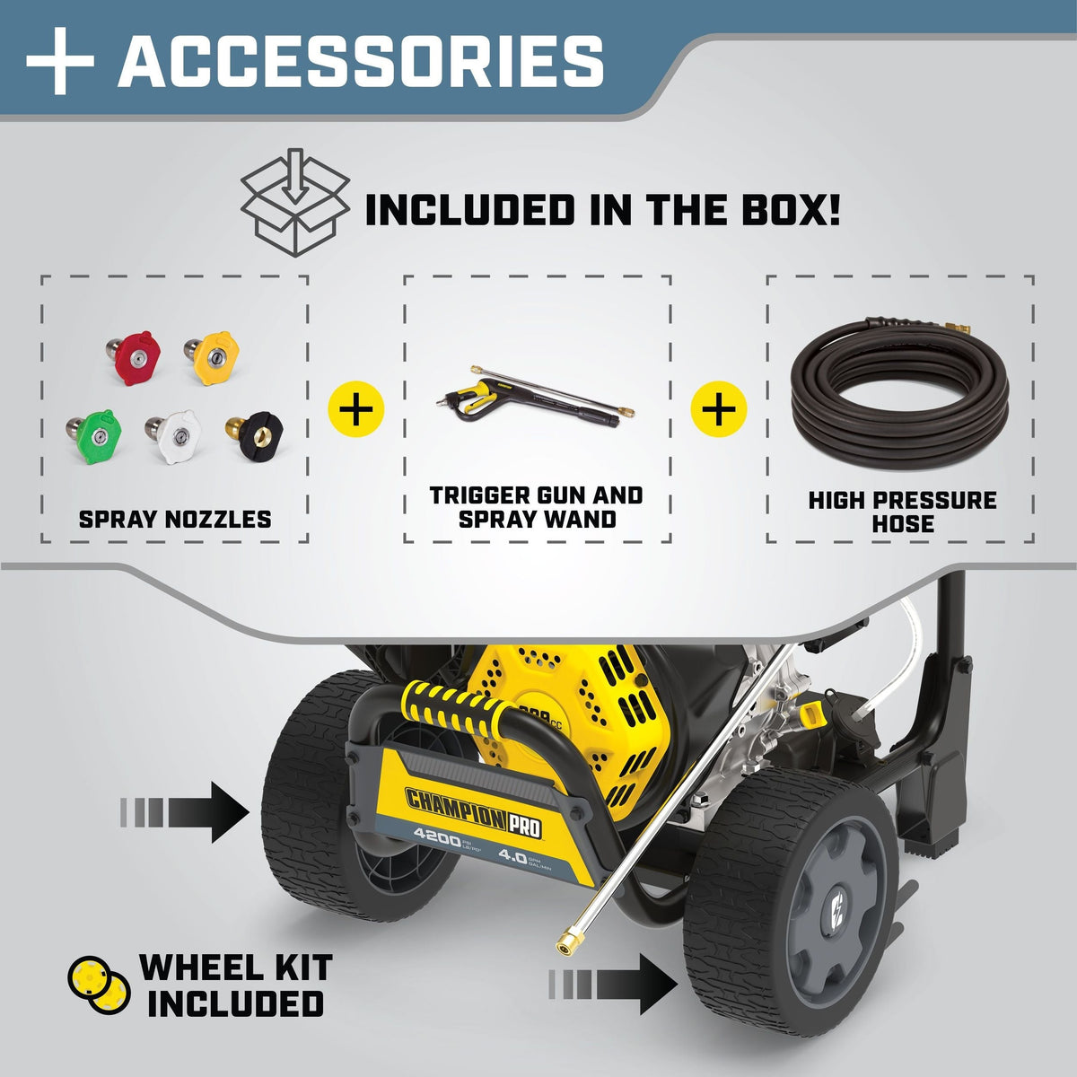 Champion Power Equipment PRO 4200 PSI 4.0 GPM Commercial Duty Low Profile Gas Pressure Washer