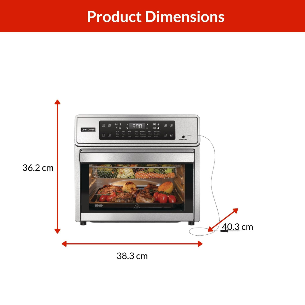 Performance Digital Air Fryer with Smart Probe, 26-qt