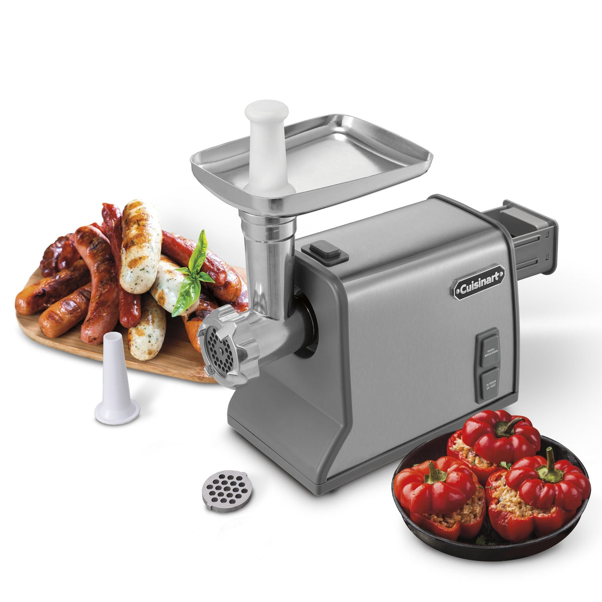 Electric Meat Grinder with Sausage Attachment, Stainless Steel
