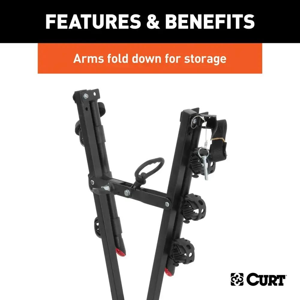 18013 Clamp-On 3-Bike Hitch Mount Bike Rack, Fits Over 2-in Receiver, Black