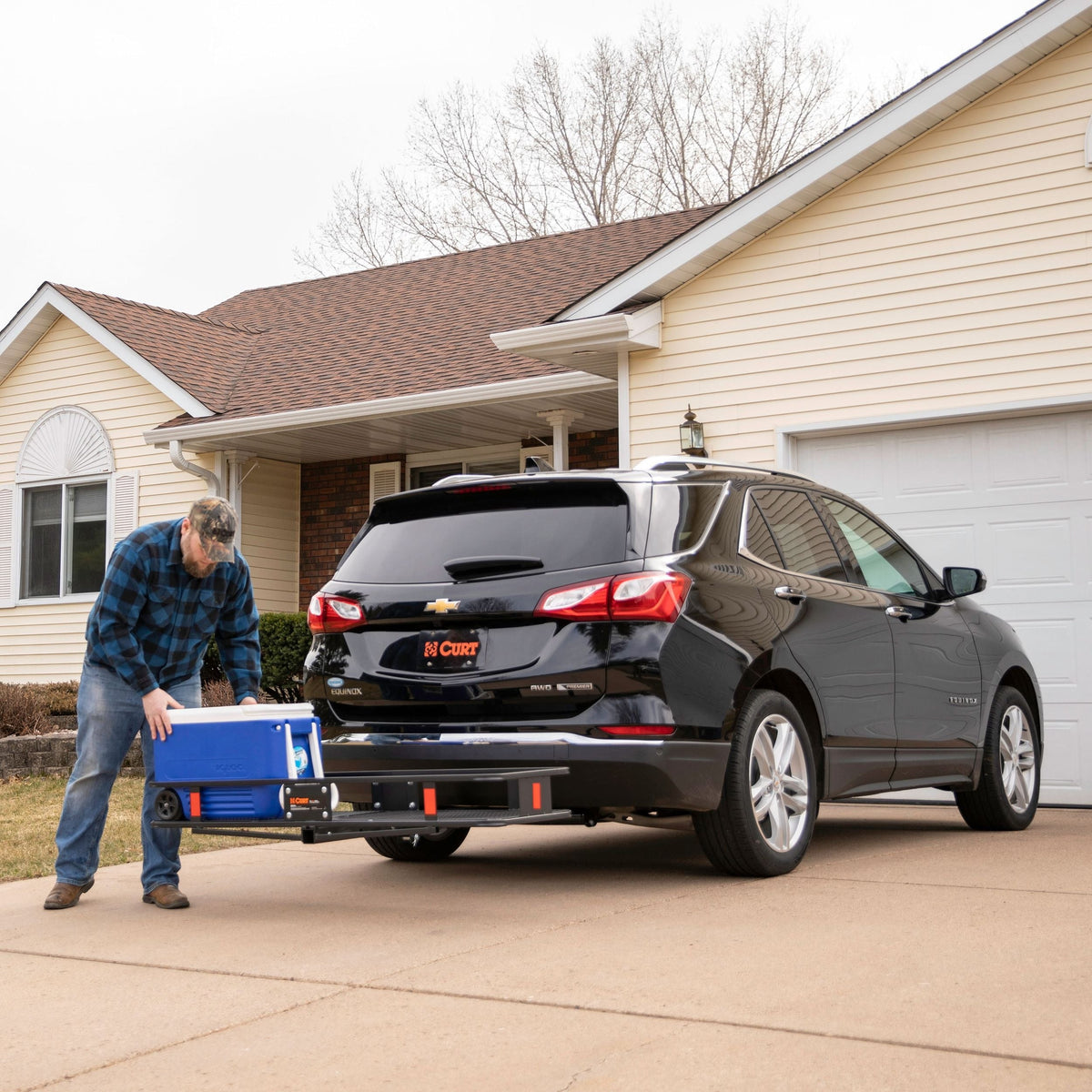 18150 60 x 20-Inch Basket Hitch Cargo Carrier, 500 lbs Capacity, Black Steel, 2-In Fixed Shank