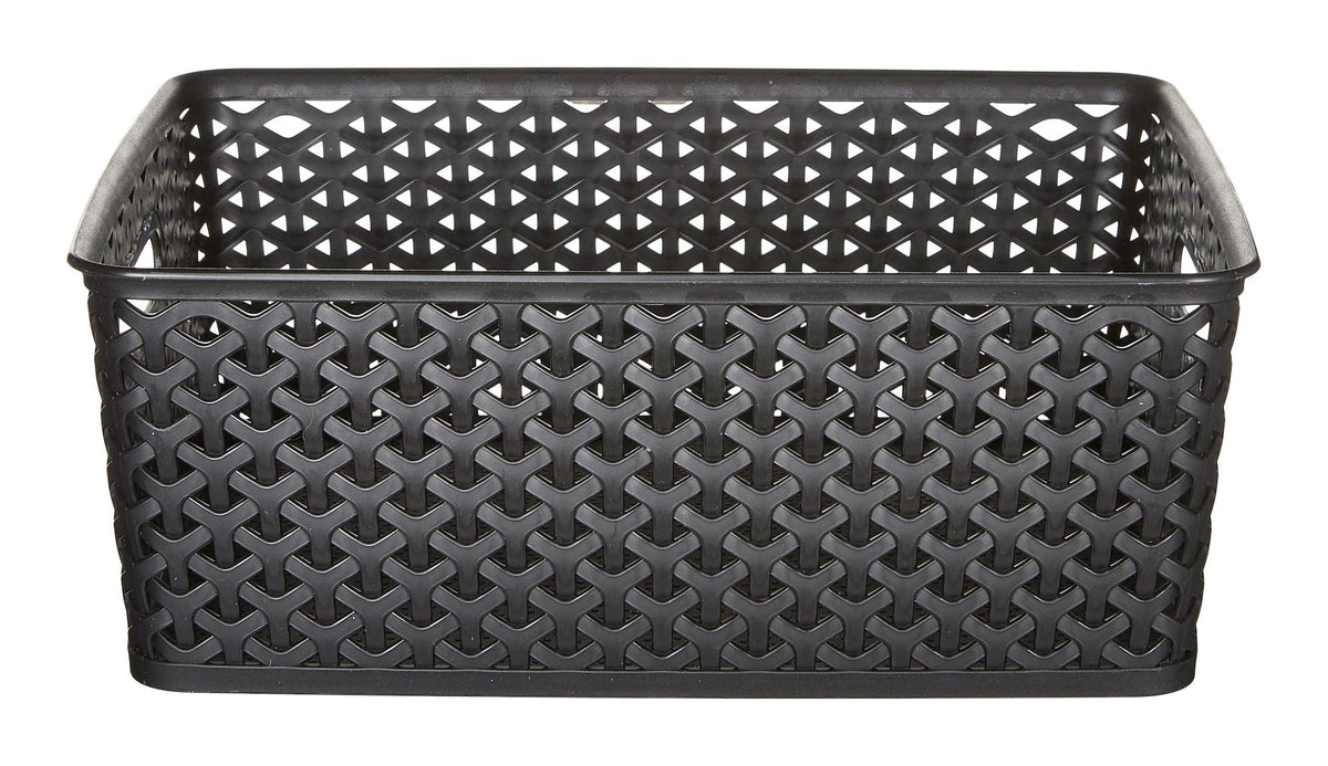 My Style Woven Storage Basket, Medium, Black