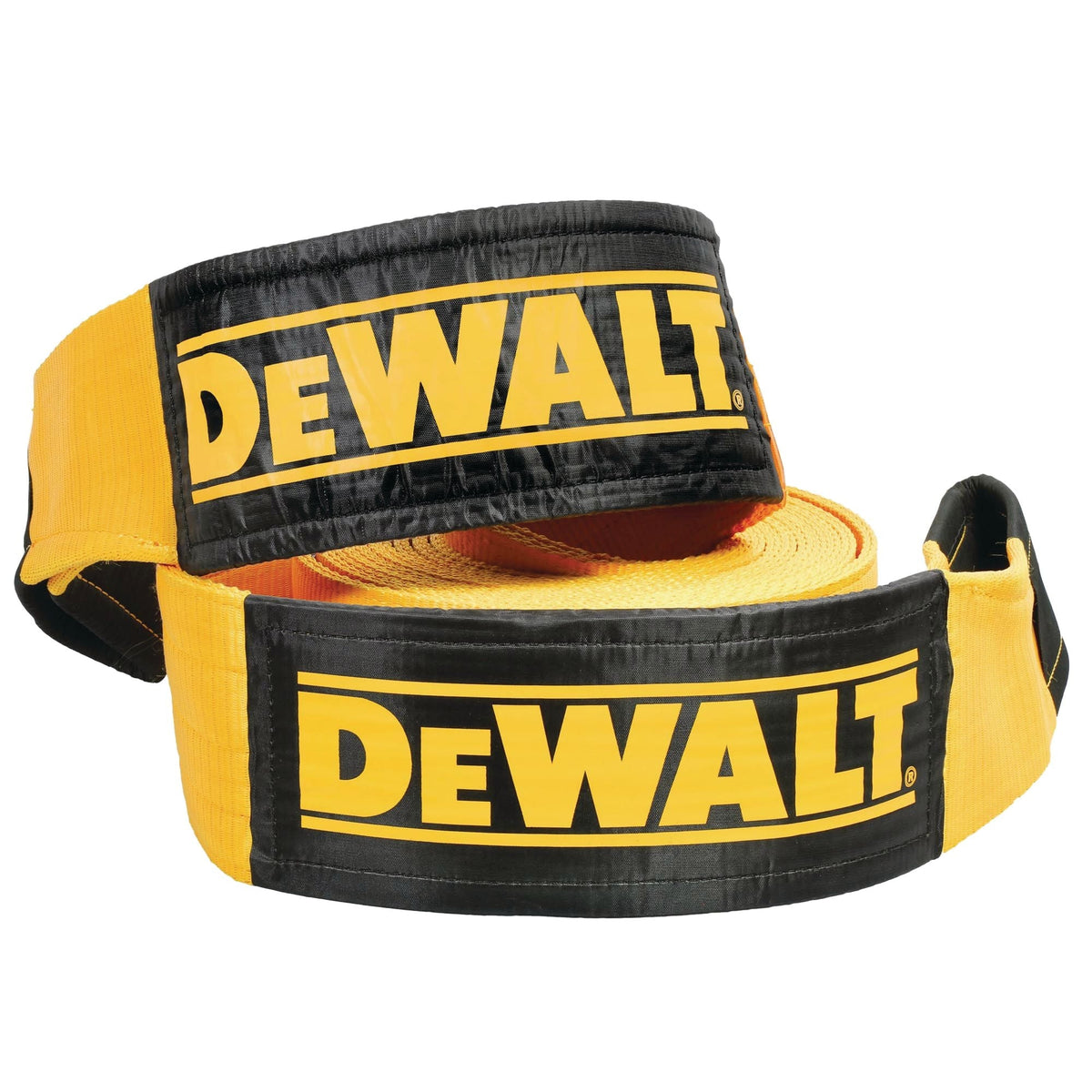 Heavy-Duty 75000-lb Break Strength Looped End Recovery Strap, Yellow, 6-in x 30-ft
