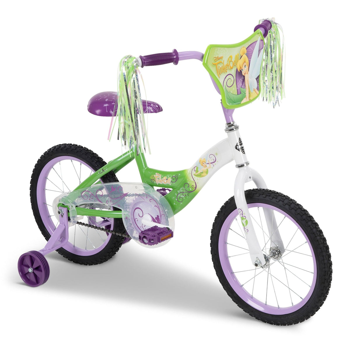 Tinkerbell Kids' Bike, 16-in Wheel, White/Green
