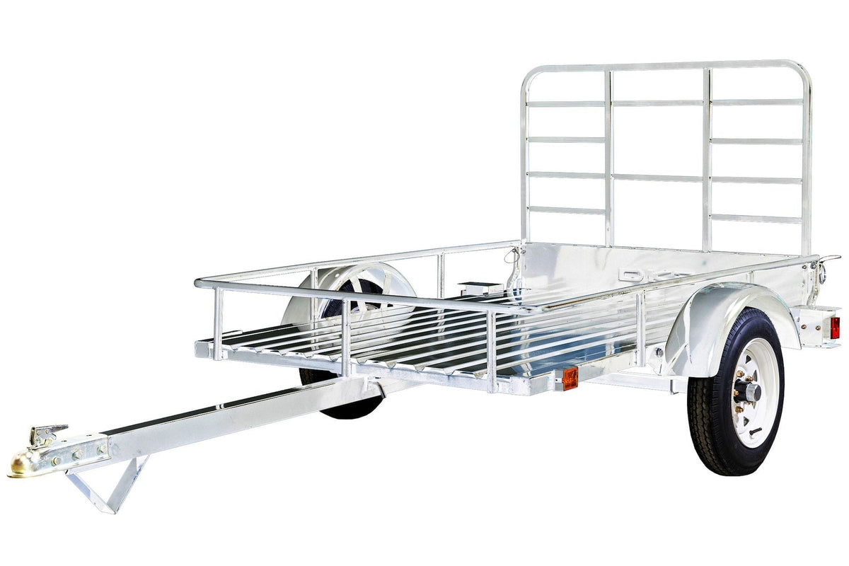 4x6-ft Single-Axle Open Rail Galvanized Utility Trailer