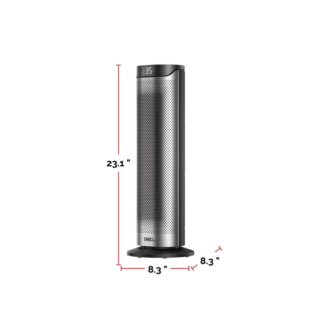 Home 1500W PTC Convection Oscillating Ceramic Electric Tower Heater, 23-in