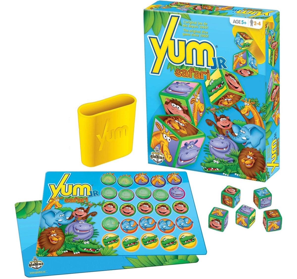 Yum Jr. Safari Animal Dice Game Set for Kids, Ages 5+