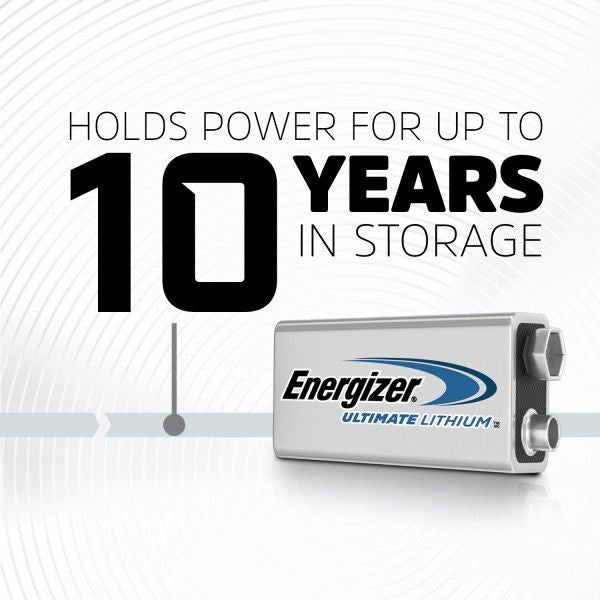 2-pk 9V / 9 Volt Lithium Batteries, EZ Turn Lock, PowerSeal