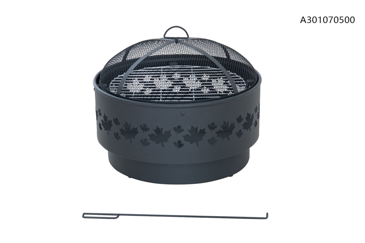 Brome Round Outdoor Wood Firepit, 24-in