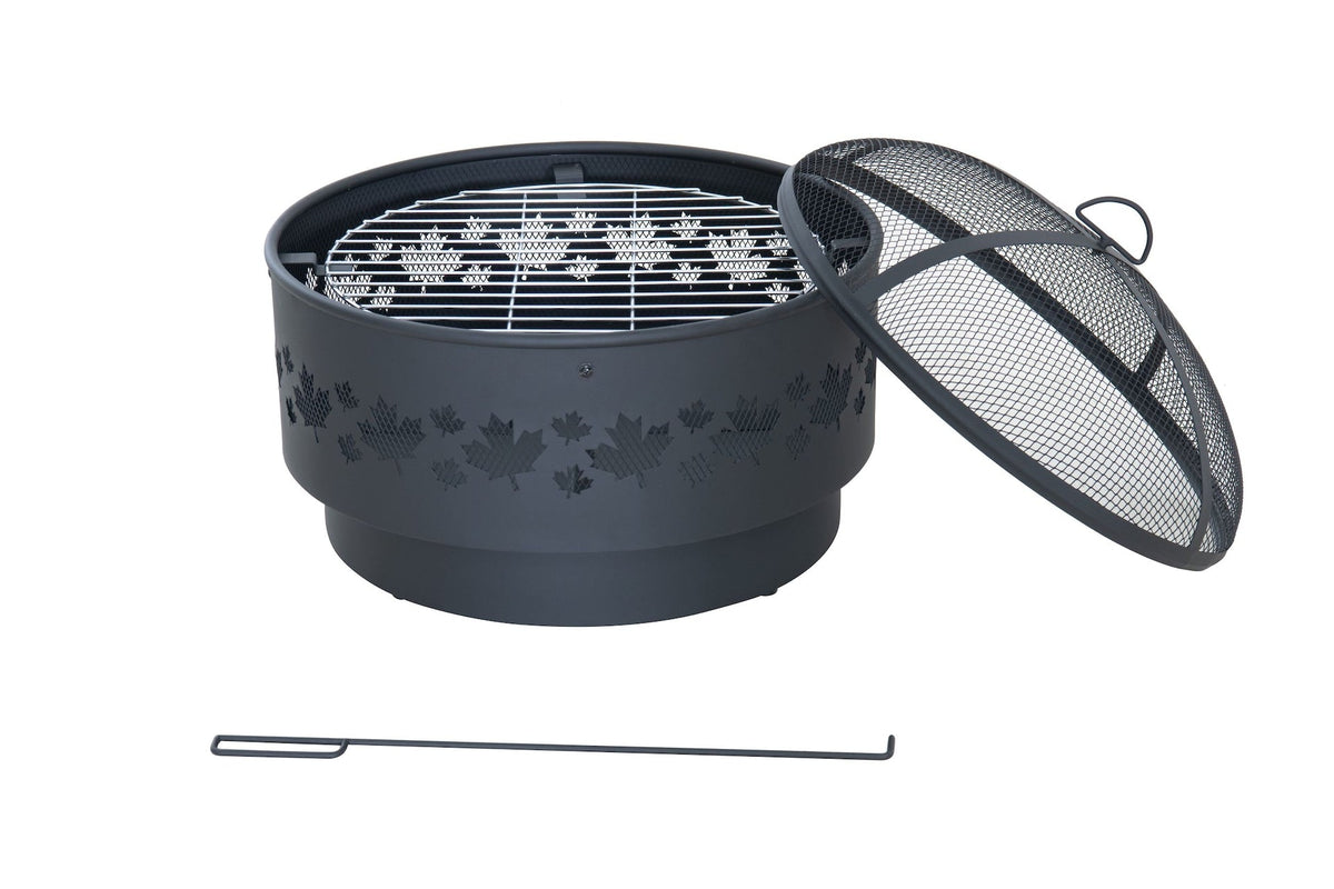 Brome Round Outdoor Wood Firepit, 24-in
