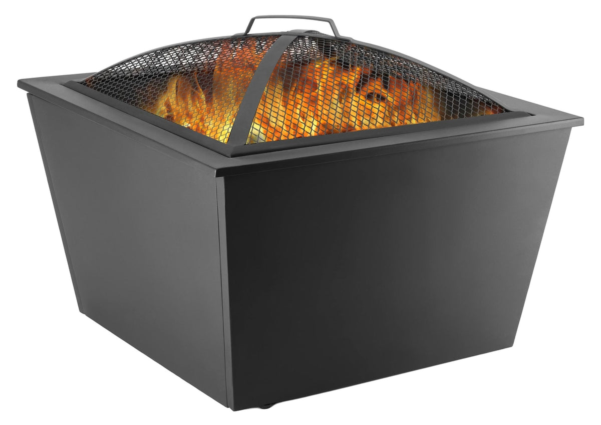 Lyall Square Outdoor Wood Firepit, 20-in, Black