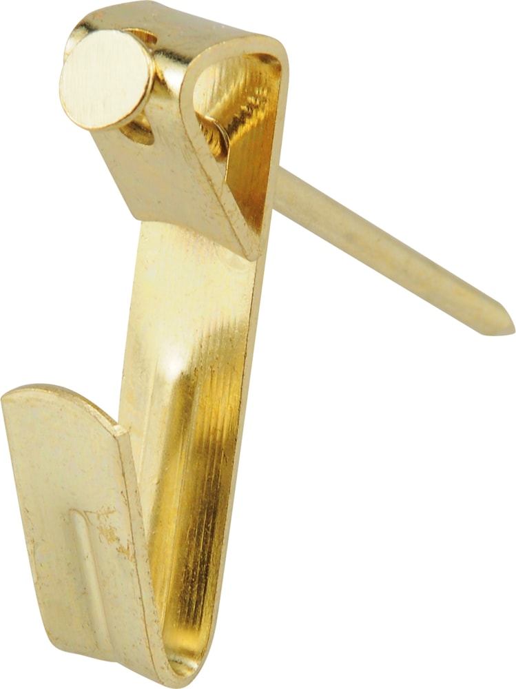 Conventional Picture Hanger, For DrywAll and Paster WAll, 100-lb Capacity, Brass Plated