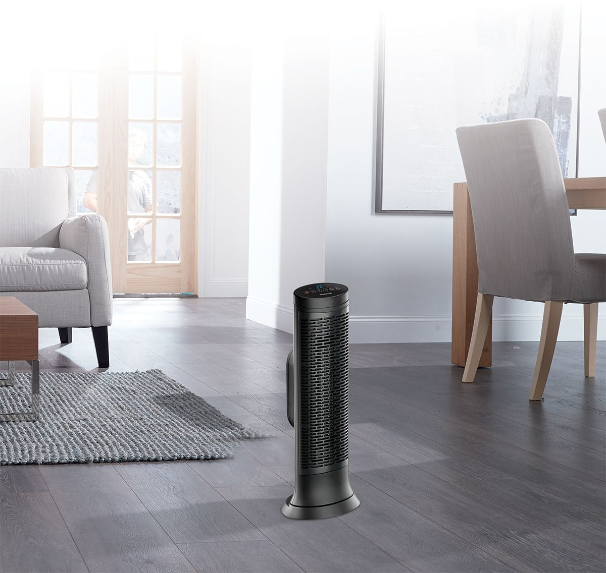 HCE352C Digital Tower Ceramic Space Heater withThermostat, 1500W, Black