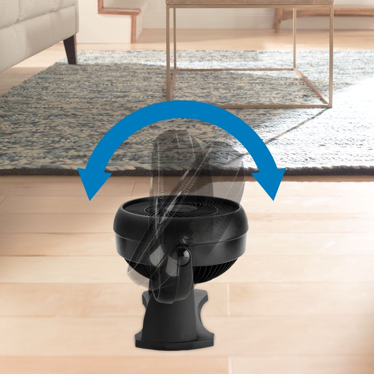 TurboForce Tilt-Head Portable Air Circulator Table/Desk Fan, 3-Speed, Black, 7-in