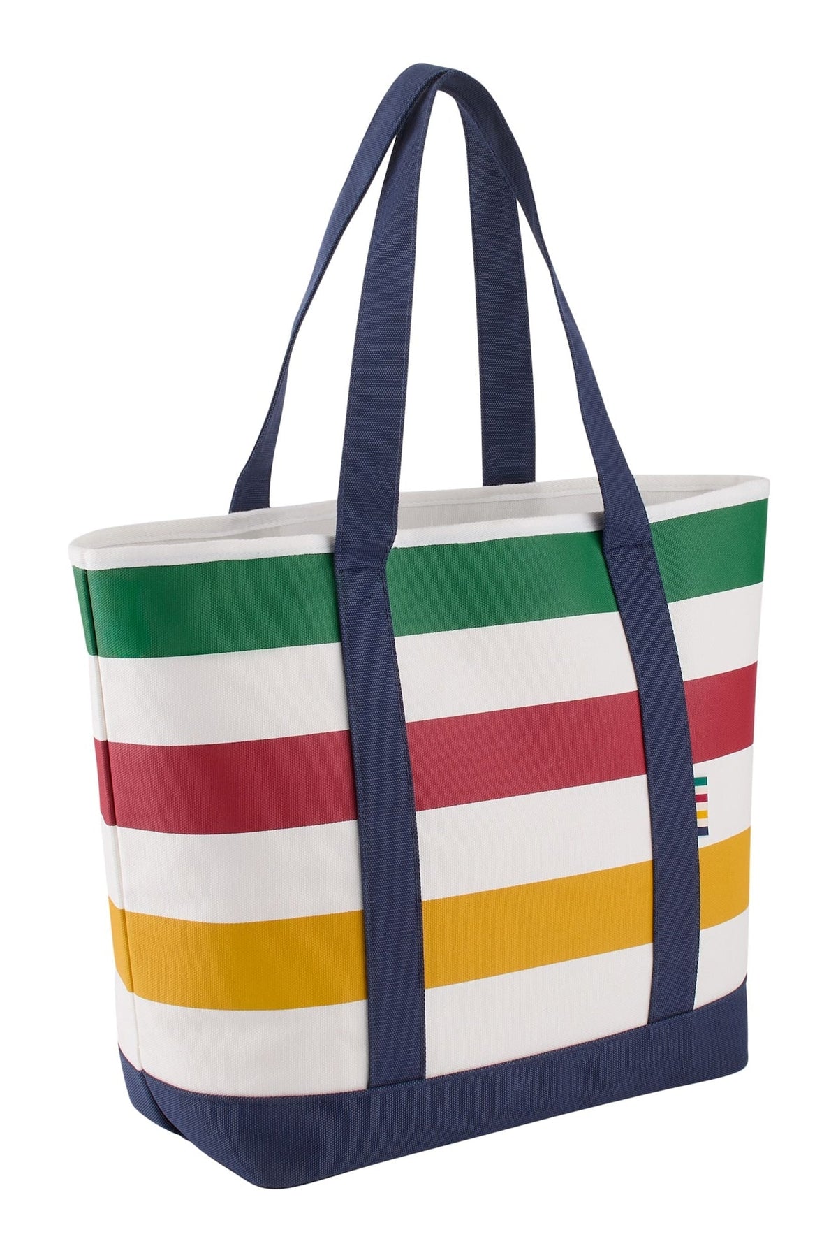 Stripes Signature Canvas Tote Bag, 7.5-in, Navy