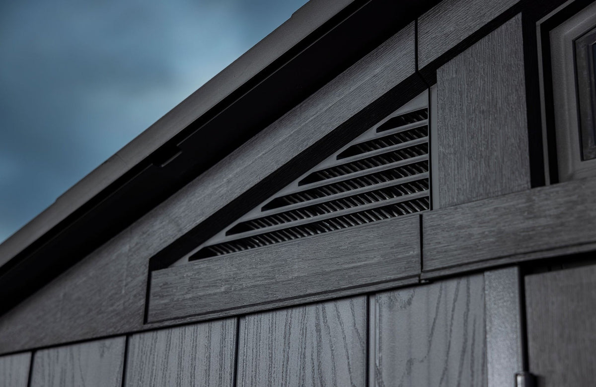 Apex Resin 2-Door Outdoor Storage Shed with Full Length Skylight, Grey, 10-ft x 11.5-ft
