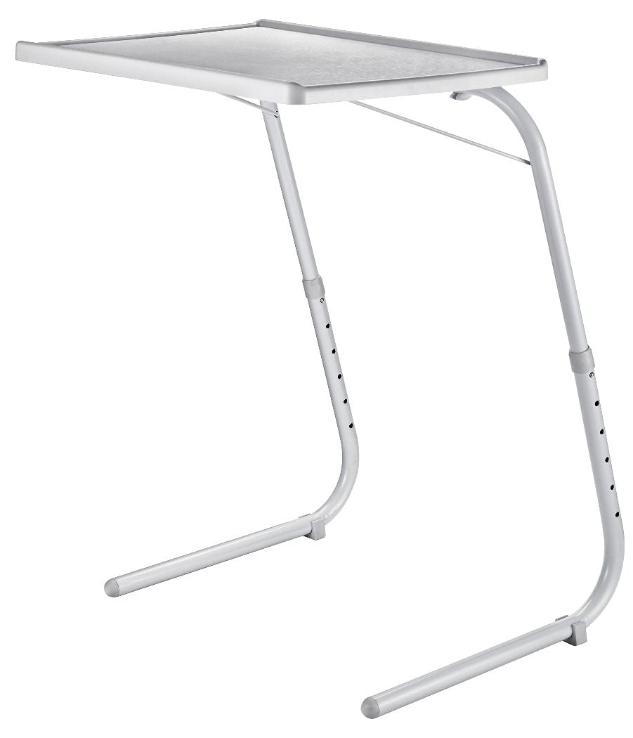 Tilt-a-Table Portable Height Adjustable TV Tray/Laptop Table, White
