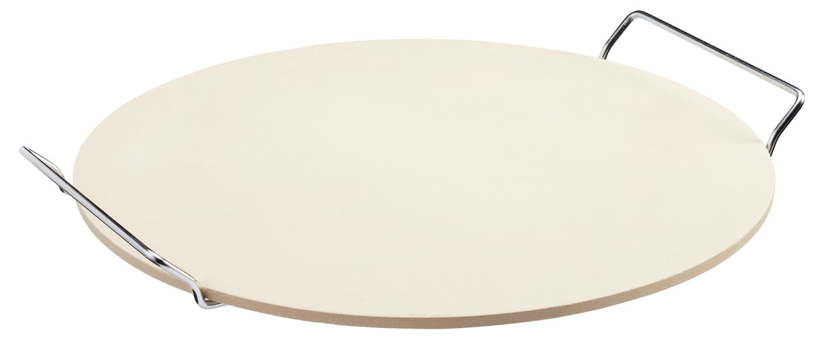 Ceramic Round Pizza Stone & Serving Rack, 15-in