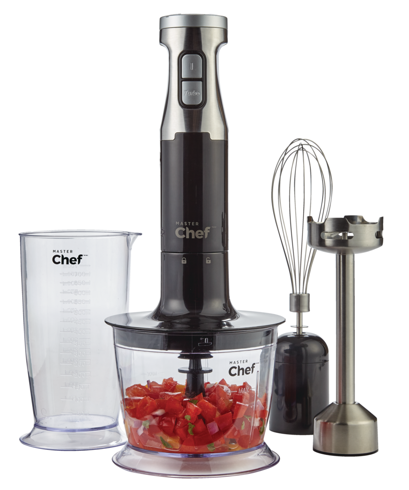 Corded Hand Blender with Whisk, Stainless Steel, Black
