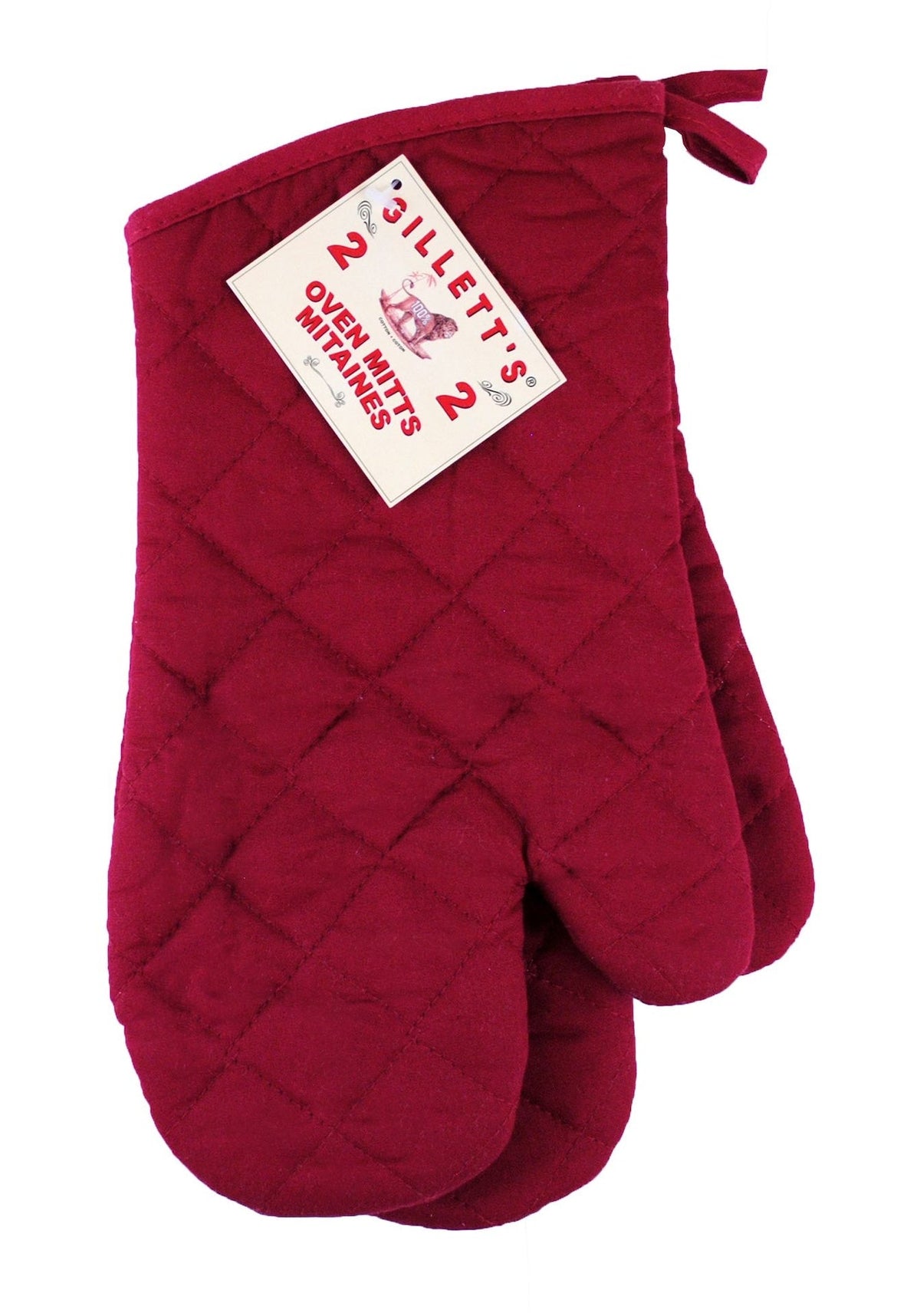 Cotton Oven Mitt Set with Hanging Loop, Machine Washable, Mushroom, 2-pk