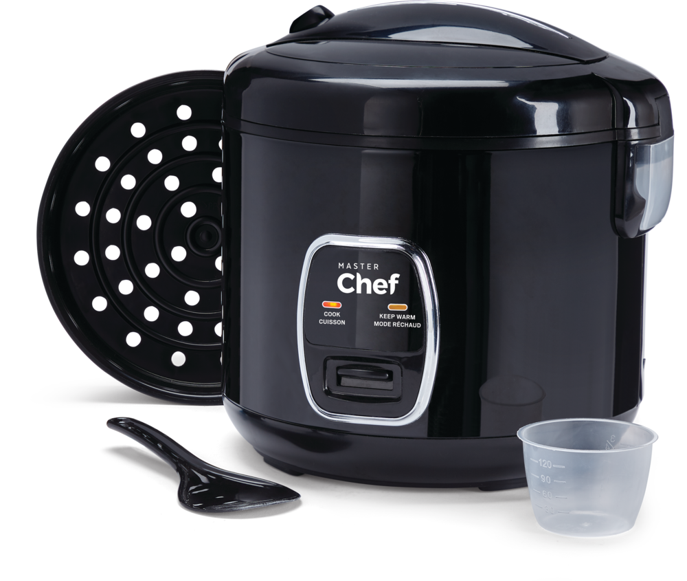 One-Touch Non-Stick Rice Cooker & Steamer, Black, 20 Cups