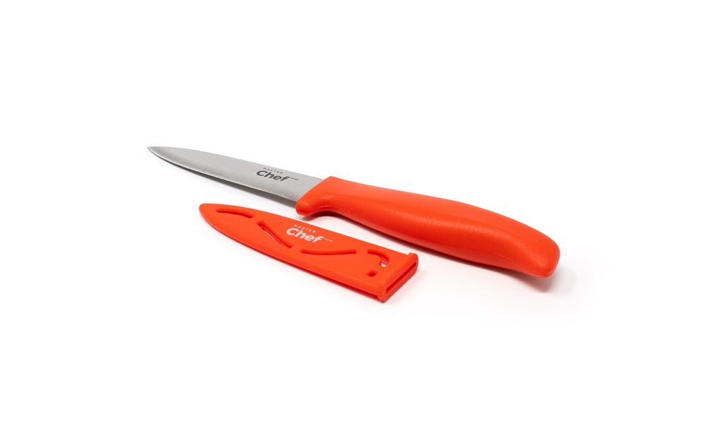 Stainless Steel Paring Knife with Sheath, 3.5-in, Assorted Colours