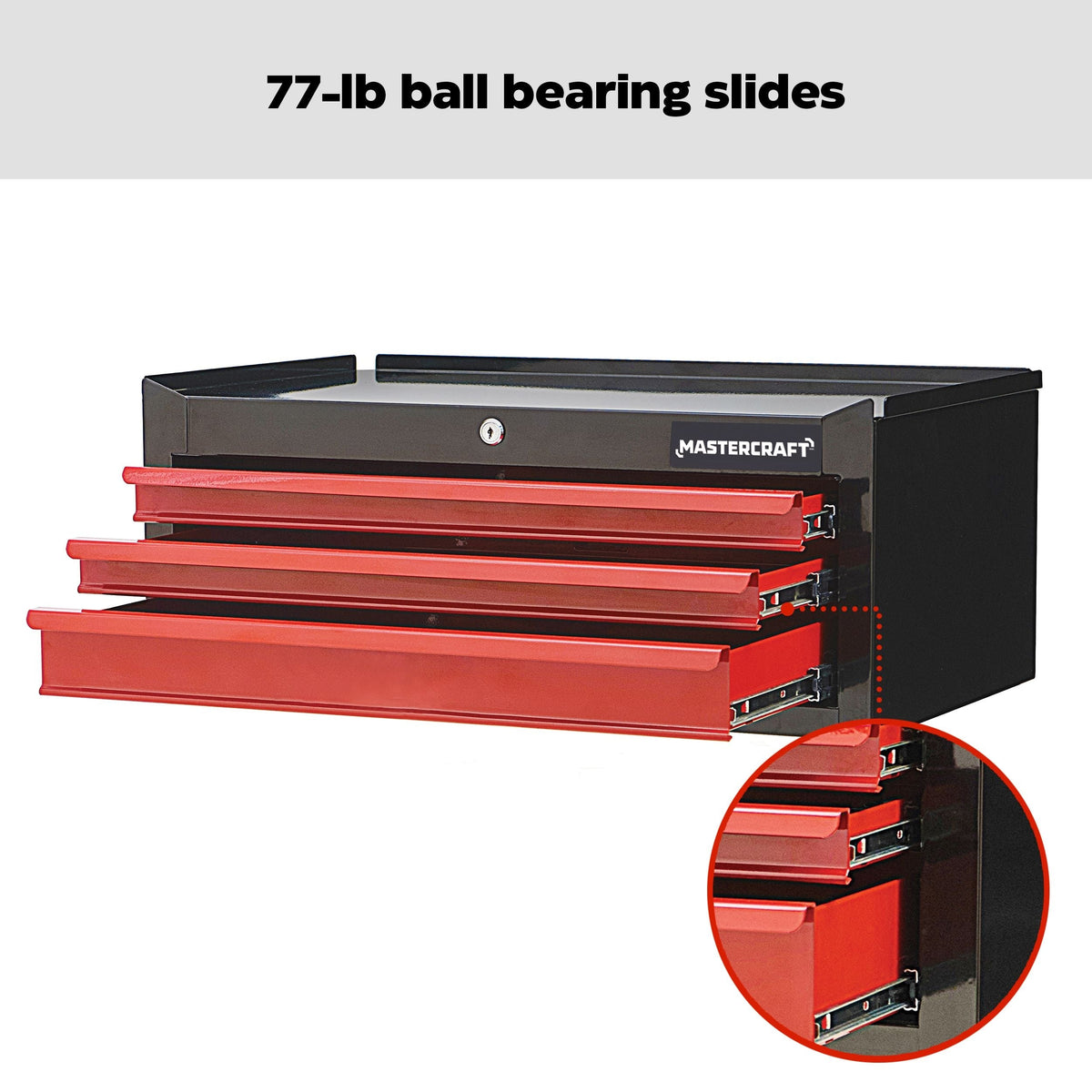 3-Drawer Intermediate Tool Chest, Black & Red, 26-in